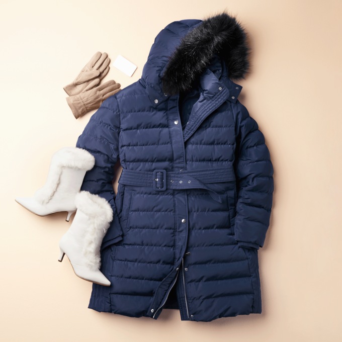 Insulated Puffer Parka with Belt, , large