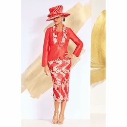 Cleo 3-Piece Skirt Suit and Hat, , large