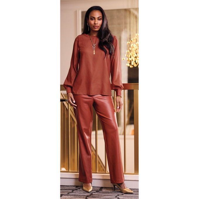 Kessie Faux-Leather Pant, , large