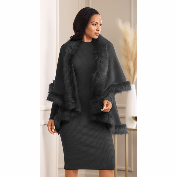 Zelda Knit Cape, , large