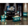 Zain Lighted Rattan Coffee Table, Teal, large