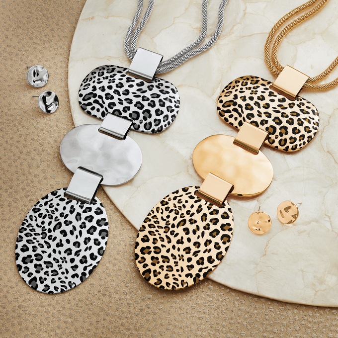 Animal Spot Necklace and Earring Set, , large