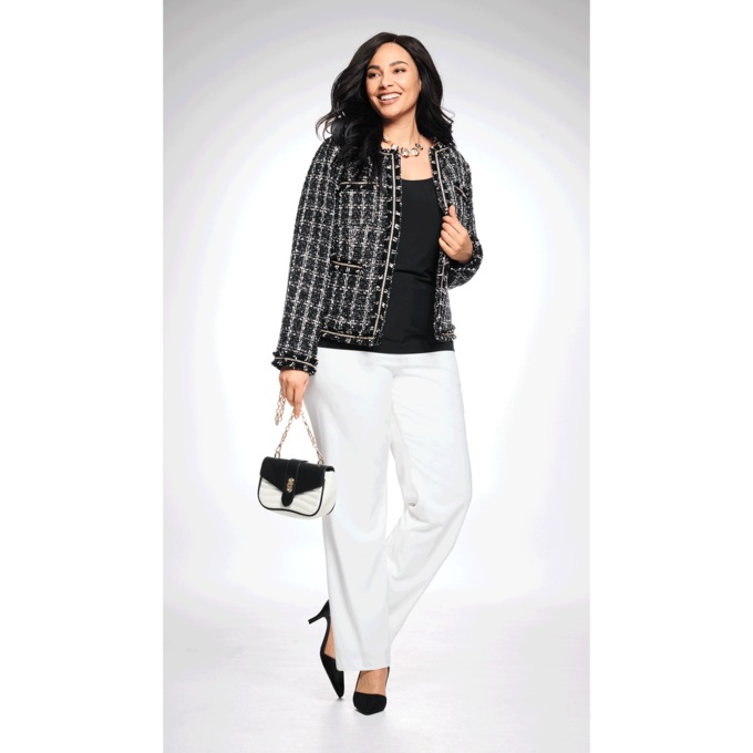 Plaid Crop Jacket , , large
