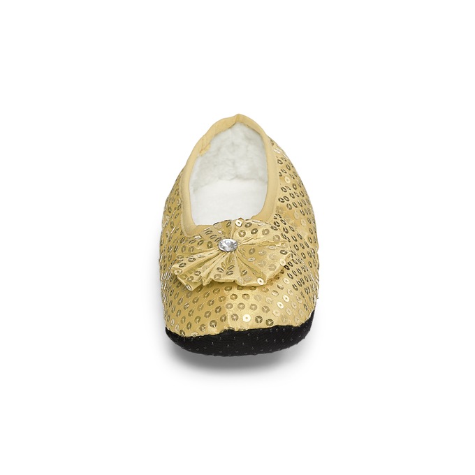 Women's Sequined Footie Slippers, , large