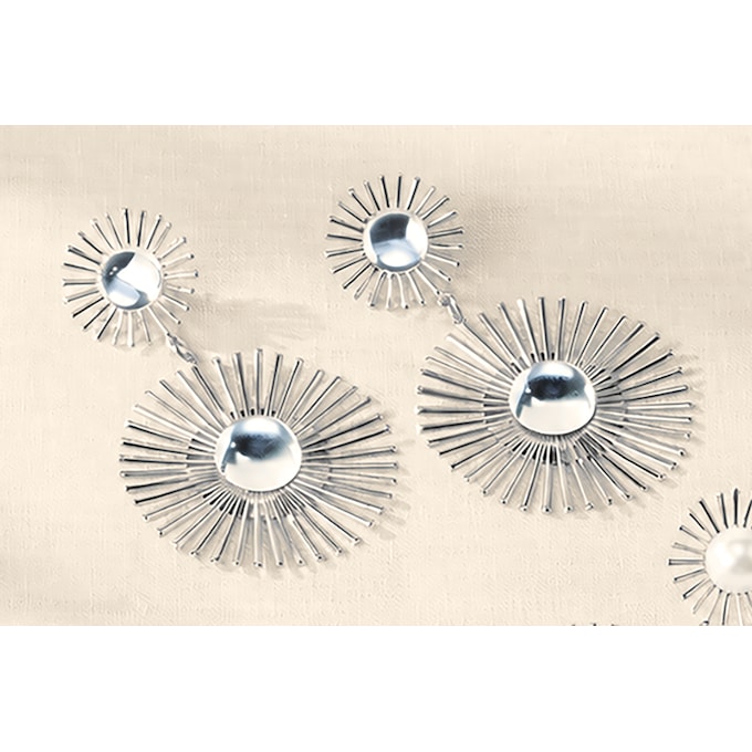 Stone/Rays Drop Earrings, , large