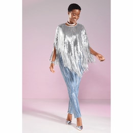 Soraya Fringe Tunic and Shine Slim Jeans, , large
