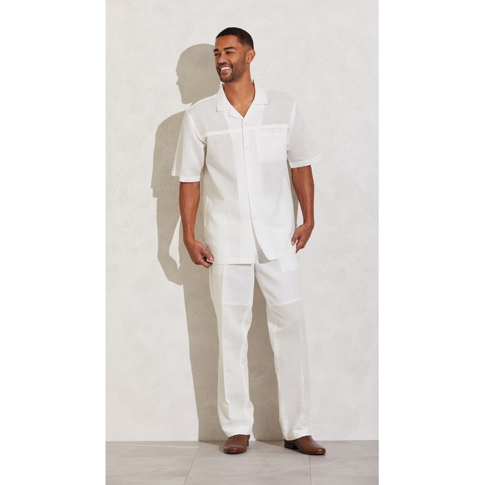 Men&#39;s Stacy Adams Linen Cotton Pant Set, , large
