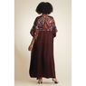 Zulu Long Unisex Satin V-Neck Caftan with Colorful Afrocentric Print, , large