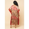Kenya Women's Long, Vibrant-Print Caftan in Flowing Satin, , large