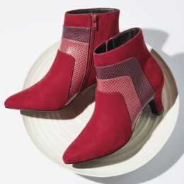 Faux-Snake Trim Bootie, , large