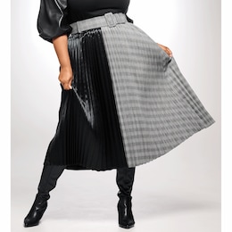 Katie Combo Pleated Skirt, , large