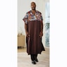 Zulu Long Unisex Caftan, Brown Multi, large