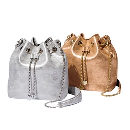 Metallic Bucket Bag, , large