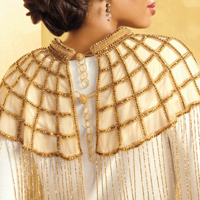 Beaded Cape with Fringe, , large