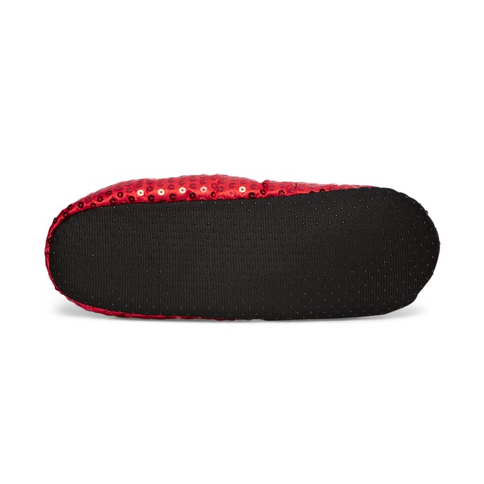 Women's Sequined Footie Slippers, , large