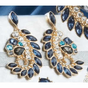 Crystal Blues Swirl Earrings, , large
