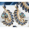 Crystal Blues Swirl Earrings, , large