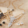 Modern Mixed Chain Bib Necklace & Earrings Set, , large