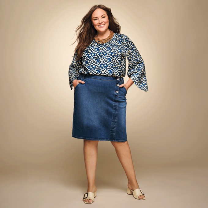 Dottie Bell-Sleeve Blouse, , large