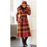 Plaid Wrap Coat and Floppy Hat, , large