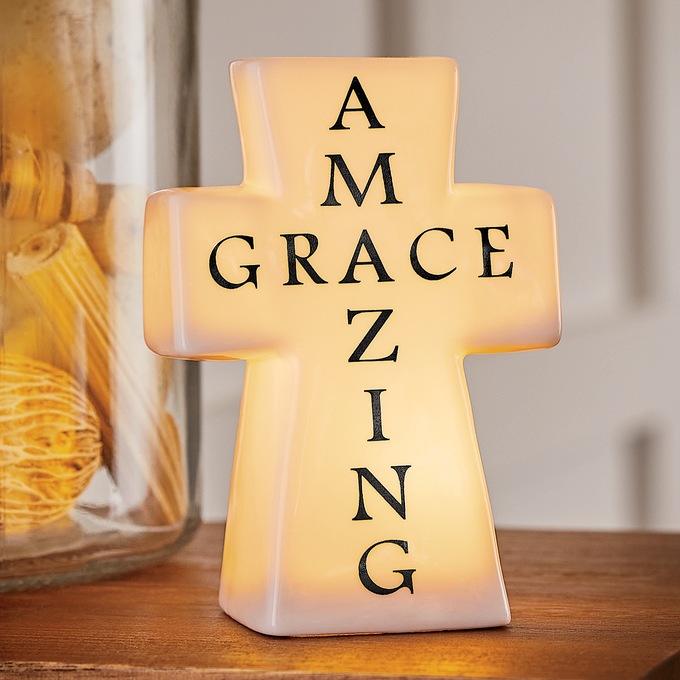 Lit Amazing Grace Cross, , large