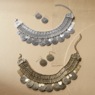 Mesh/Bead/Disc Choker & Earrings Set, , large