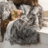 Faux-Fur Pillow, Gray, large