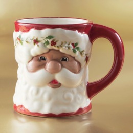 Pfaltzgraff Winterberry African American Santa Mug, , large