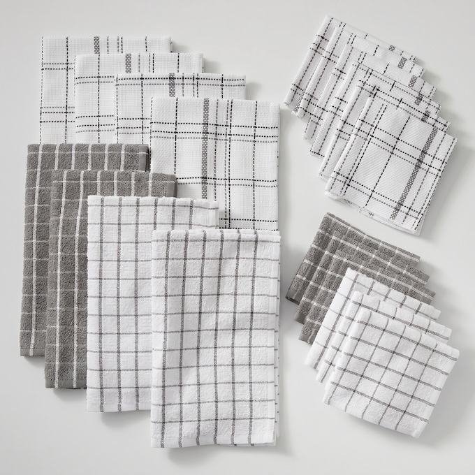 Color Connection 20-Piece Kitchen Towel Set in Absorbent Cotton, , large