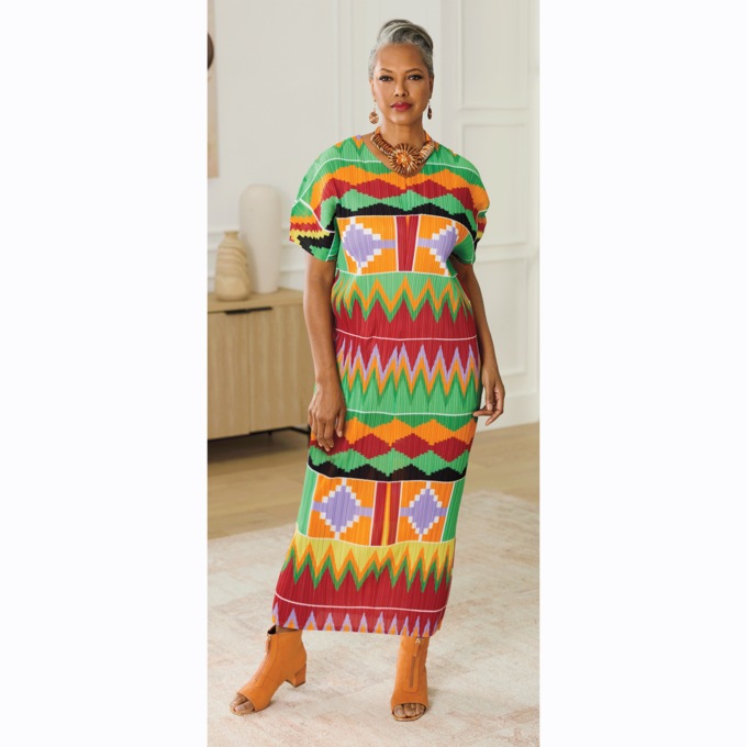 Olyana Pleated Maxi Dress, , large