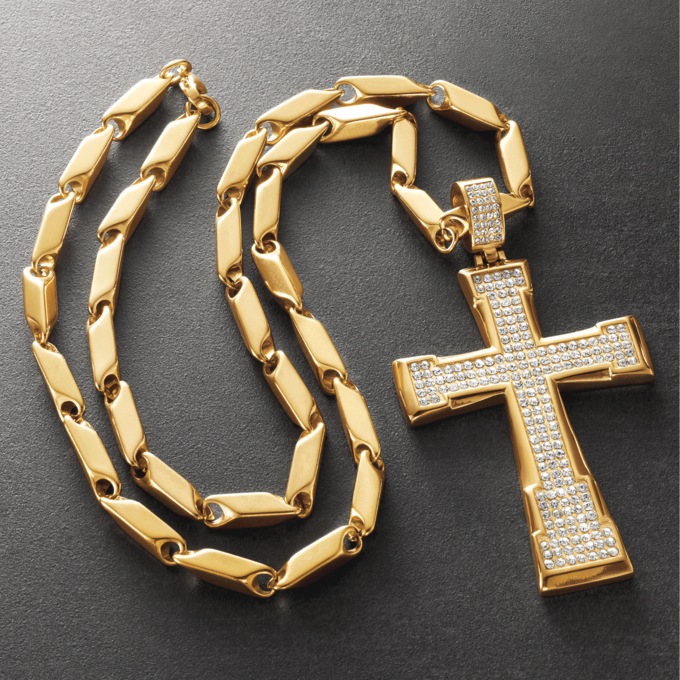 Majesty Men's Saved Cross Pendant, , large