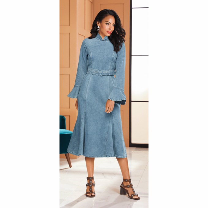 Vashti Denim Dress, , large