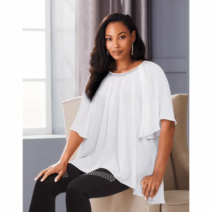 Claudette Hi-Low Tunic, White, large