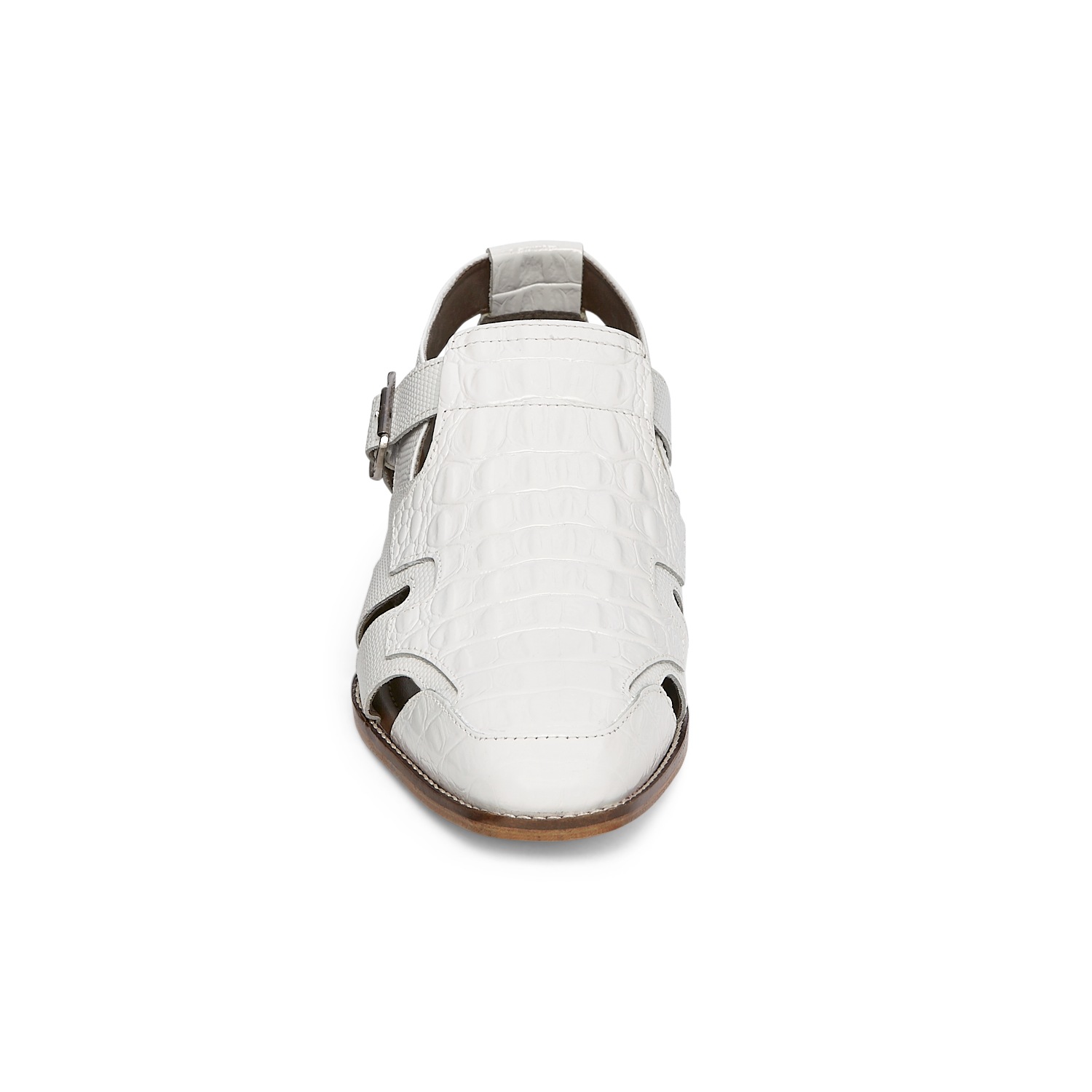 white stacy adams sandals