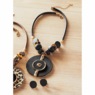 Woodtone Disc Necklace & Earring Set, , large