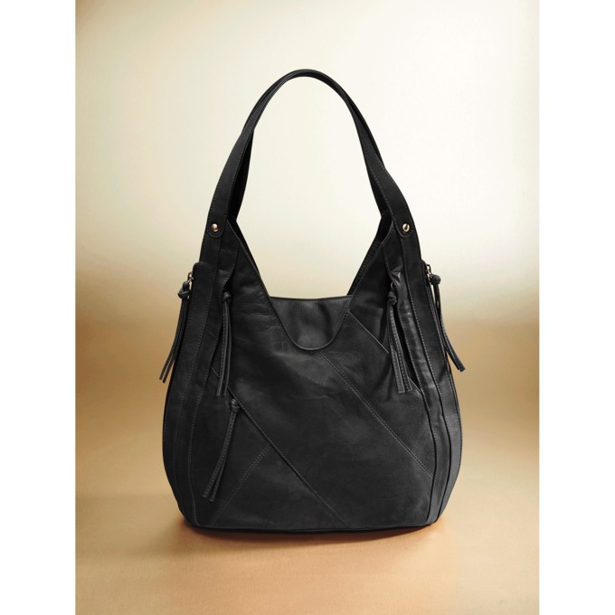 Leather Zippered Tote, , large