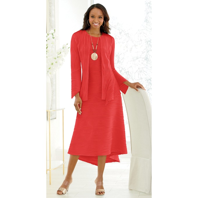 Donna Knit Jacket Dress, , large
