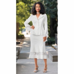Elowen Denim and Lace Skirt Suit, , large