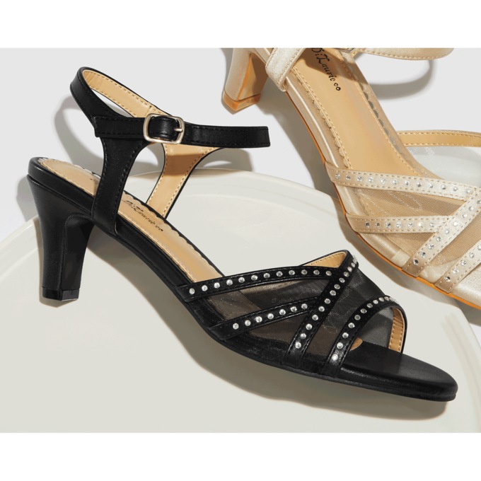 Amanda D'laurie Mesh Rhinestone Sandal, , large