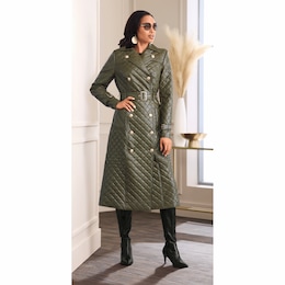 Quilted Women's Full-Length Trenchcoat, , large