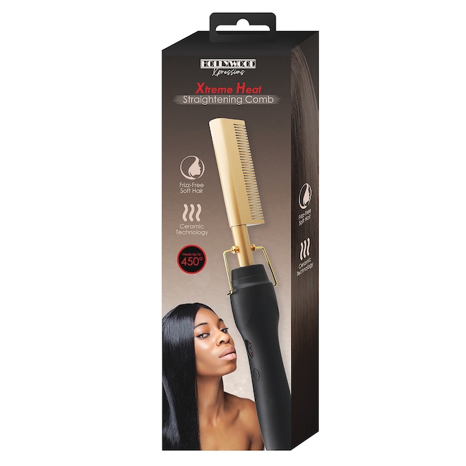Xtreme Heat Straightening Hot Comb with Ceramic Technology, Black, large