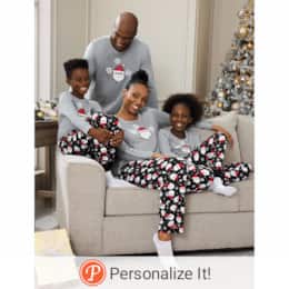 Kid's Family Christmas Holiday PJ Set in Soft, Stretchy Jersey Knit, , large