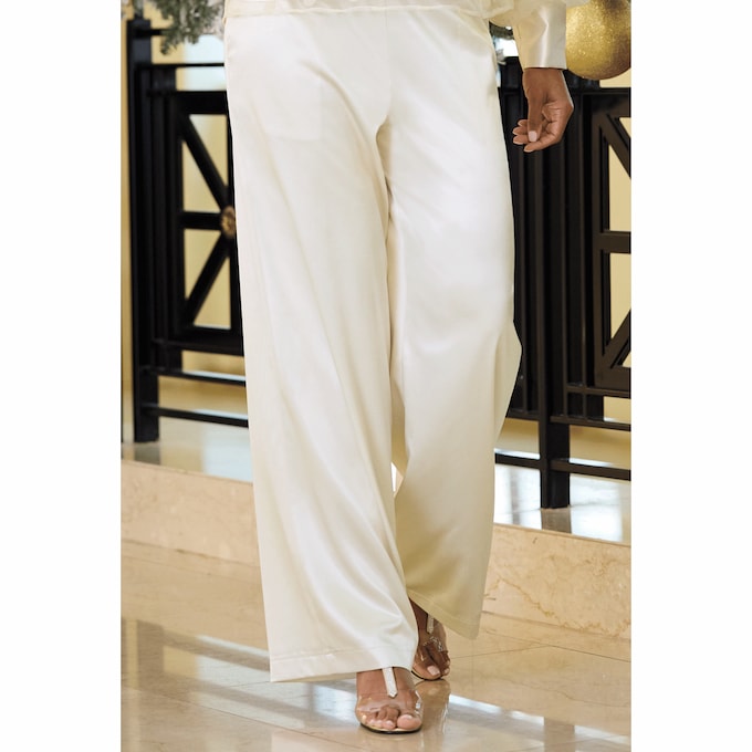 Ashlyn Satin Wide-Leg Pant, , large