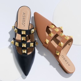 Pyramid Stud Mule, , large