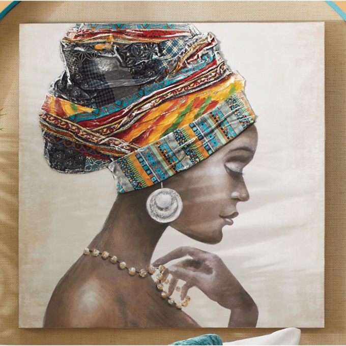 Colorful Global Lady Wall Art, , large
