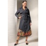 Tezlyn Women&rsquo;s Trench Dress in Denim with Embroidered, Appliqu&eacute;d Hem, , large