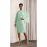 Pearl-Trim Cape Jacket Dress, Green, large