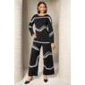 Rhena Reversible Double Sweater-Knit Pant Outfit with Boatneck Top, , large