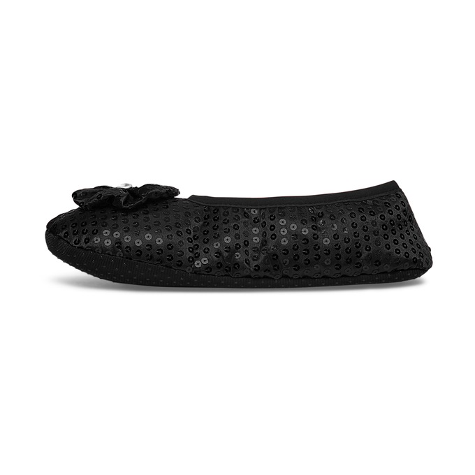 Women's Sequined Footie Slippers, , large