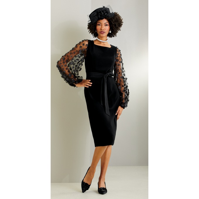 Odessa Lace-Sleeve Dress, , large